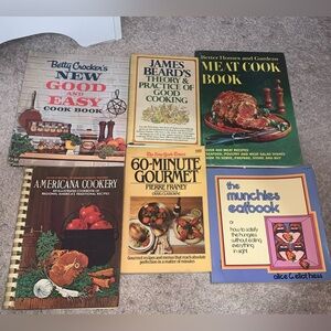 Set of 6 Vintage cookbooks, Circa 1970’s possibly. All good condition.